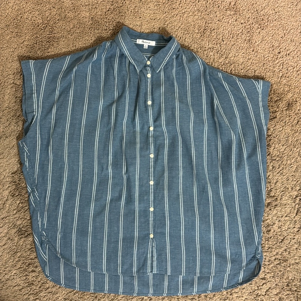 Madewell Blue Striped Button Down Shirt